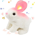 Hopearl Hopping Rabbit with Bell Interactive Electronic Pet Plush Bunny Toy with Sounds and Movements Animated Walking Wiggle Ears Twitch Nose Gift for Toddlers Birthday, Rainbow, 7''