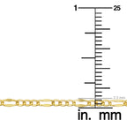Colar de Corrente Figaro em Ouro Amarelo Maciço 10k da Kooljewelry (2,3 mm, 18 polegadas)