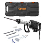 VEVOR Demolition Jack Hammer, MAX 2200W Electric Jackhammer Heavy Duty, 1350 BPM Concrete Breaker 4pcs Chisels Bit Chipping W/Case, Gloves