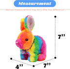 Hopearl Hopping Rabbit with Bell Interactive Electronic Pet Plush Bunny Toy with Sounds and Movements Animated Walking Wiggle Ears Twitch Nose Gift for Toddlers Birthday, Rainbow, 7''