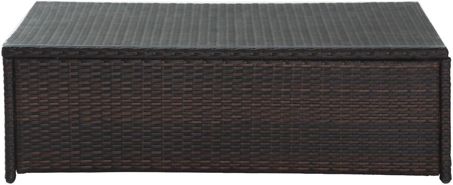 Crosley Furniture Palm Harbor All Weather Rattan Wicker Outdoor Coffee Table for Patio, Deck, Porch, Brown