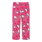 Hello Kitty Big Girls Fleece Boxy Sweatshirt Crop Top and Flare Pants Outfit Set Fuchsia 10-12