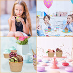 Hbaushun 26 Pack Plastic Ice Cream Bowls with Spoons,Reusable Plastic ice Cream Cups,Cartoon Candy Colorice Cream Bowls Set for Sundae Frozen Yogurt Summer Holiday Parties