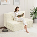 Folding Sofa Bed Twin - 4 in 1 Convertible Foldable Sleeper Chair with Pillow, Fold Out Couch, High-Density Foam Floor Mattress, Space-Saving Futon for Living Dorm Guest Room and Office, Grey