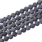 PH PandaHall 470pcs 8mm Lava Beads Natural Black Bead Black Lava Spacer Beads Oil Diffuser Bead Round Rock Stone Volcanic Rock Chakra Stone for Earrings Necklaces Bracelet Jewelry Making