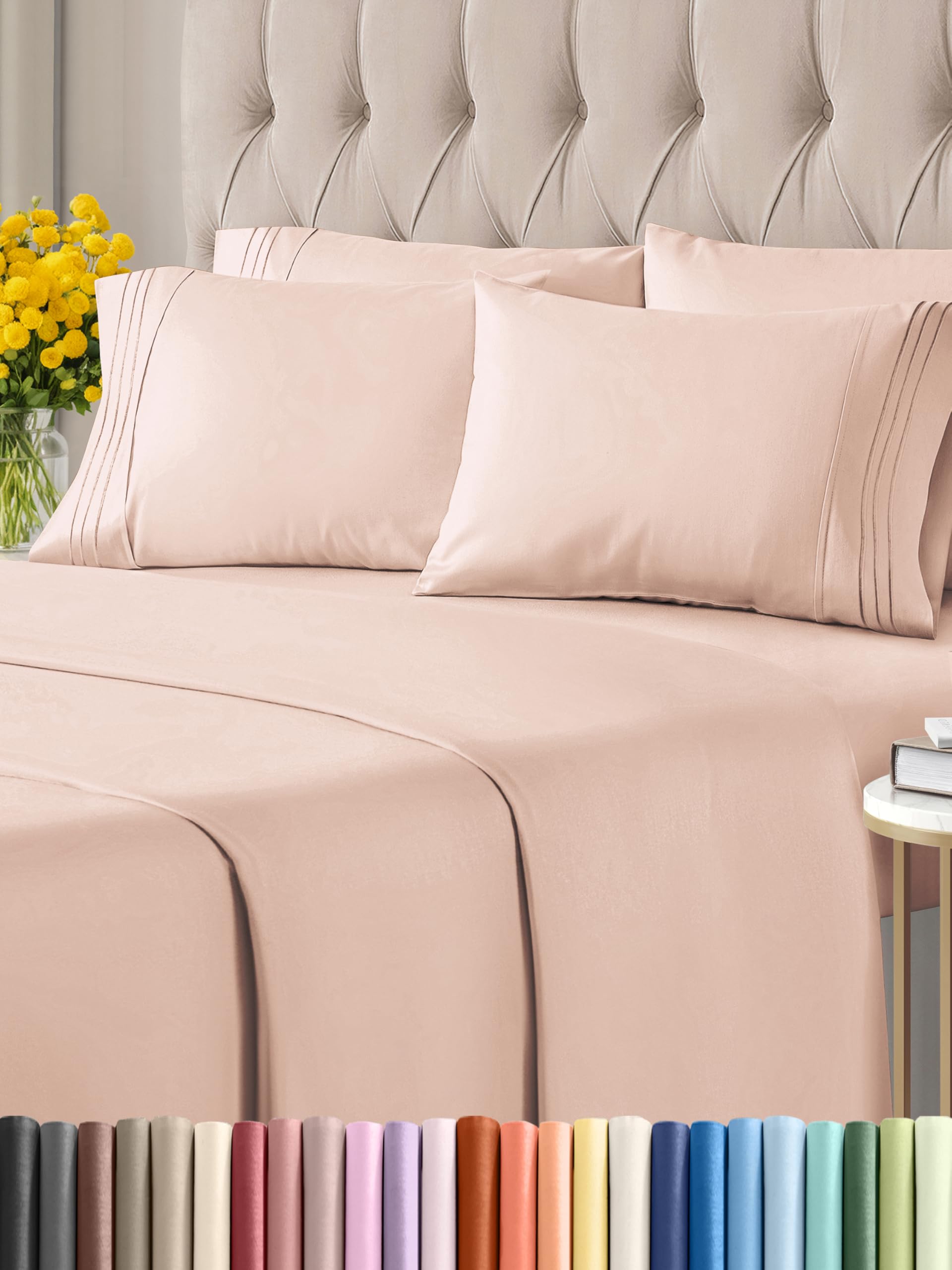 King 6 Piece Sheet Set - Breathable & Cooling Bed Sheets - Hotel Luxury Bed Sheets for Women, Men, Kids & Teens - Comfy Bedding with Deep Pockets & Easy Fit - Soft and Wrinkle Free - King White Sheets