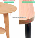 Mid Century Modern Coffee Table for Living Room, FSC Certifiled, 100% Solid Wood 2 Tier Oval Coffee Table, Wooden Center Table for Home Office, 40.2'' x 22'' Easy Assemble (Natural)