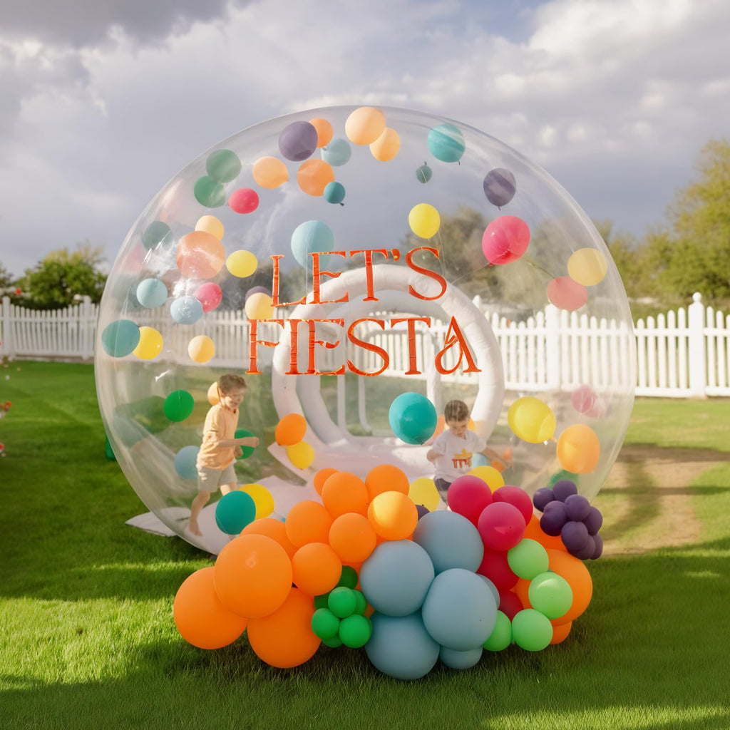 Aufblasbares Bubble-Haus für Kinder und Erwachsene, 10FT Bubble Bounce Ballonhaus, aufblasbare Ballonkuppel mit 6' langem Tunnel und doppelten Luftgebläsen für Party, Hochzeit, Geburtstag, Urlaub im Freien