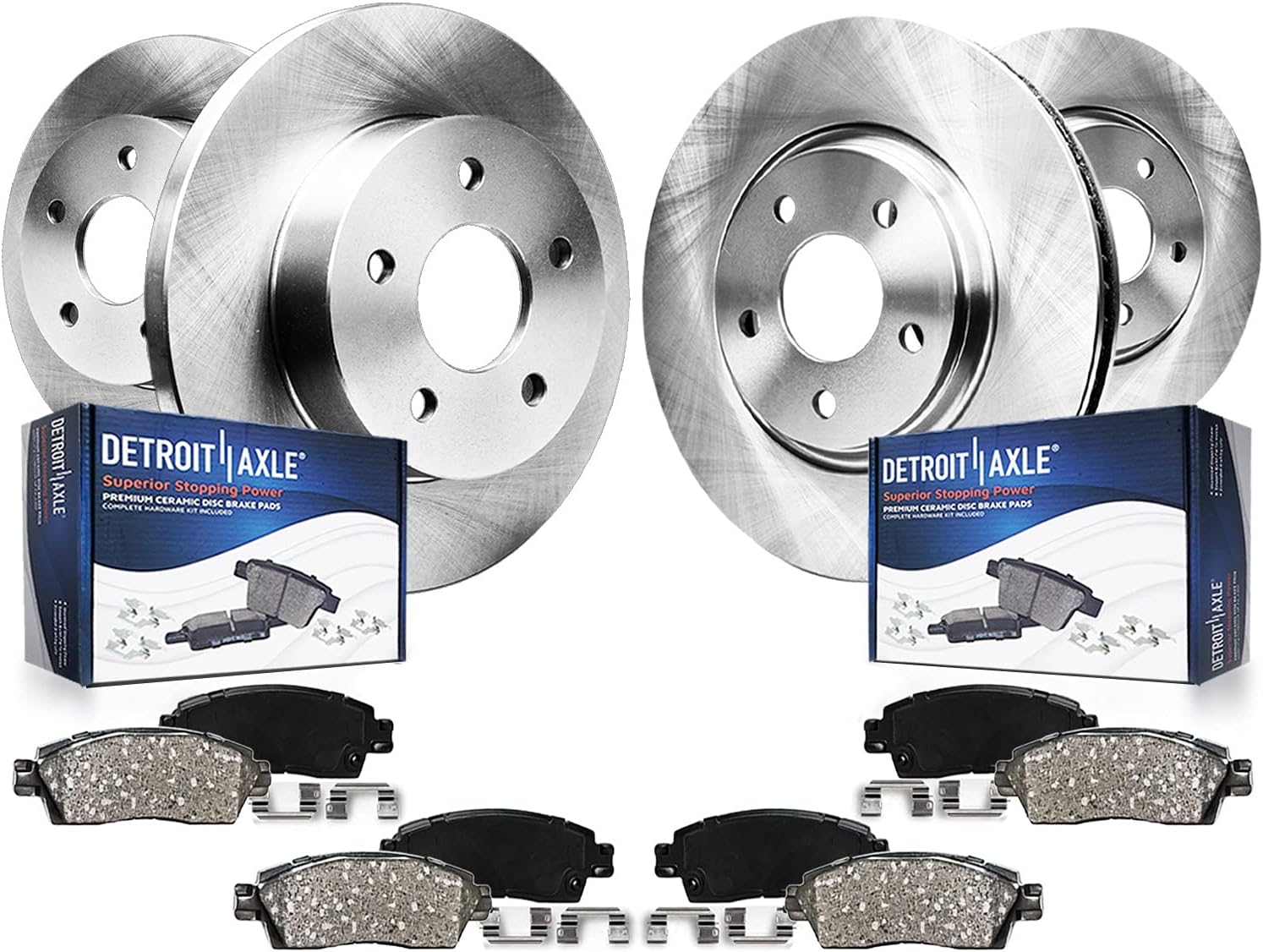 Detroit Axle - Brake Kit for 2013-2023 Nissan Altima Disc Brake Rotors Ceramic Brakes Pads 2014 2015 2016 2017 2018 2019 2020 2021 2022 Replacement: 11.65" inch Front & 11.46" inch Rear Rotor