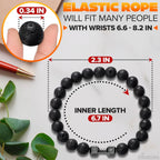 Lava Rock Bracelet - Stylish Matching Beaded Bracelets for Men & Women with Trendy Dumbbells, Comfortable Elastic Rope - Soothing Diffuser Bead Bracelet Men & Women
