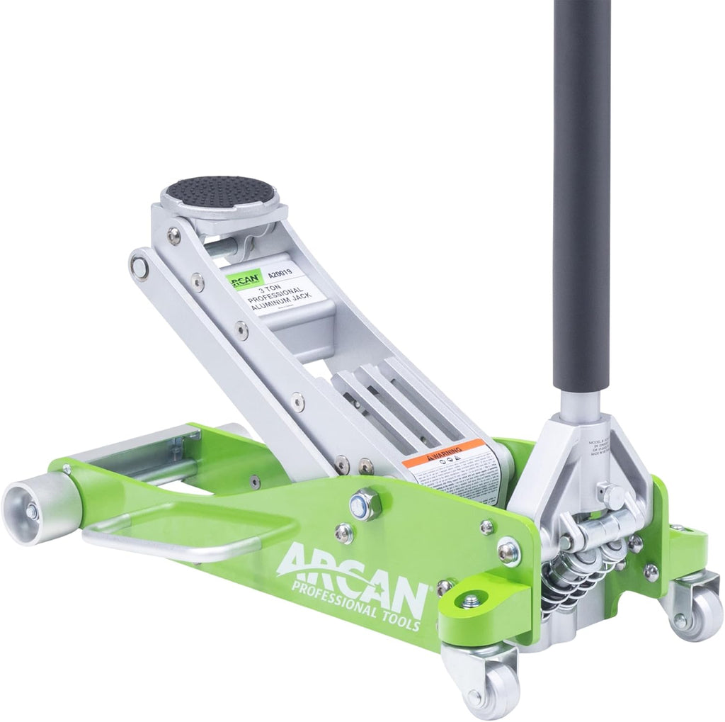 ARCAN Tools 3-Ton Quick Rise Aluminum Floor Jack with Dual Pump Pistons & Reinforced Lifting Arm (A20018_A20019)