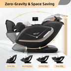 EASPEARL 2025 Massage Chair, 4D Full Body Zero Gravity Massage Chairs with APP, SL Track Shiatsu Stretch Massage Recliner Chair with Electric Footrest, Heat, Foot Rollers, Body Scan(Black)