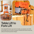 SuperHandy Material Lift Winch Stacker, Pallet Truck Dolly, Lift Table, Fork Lift, 330 Lbs 40" Max Lift w/ 8" Wheels, Swivel Casters [Patent Pending]