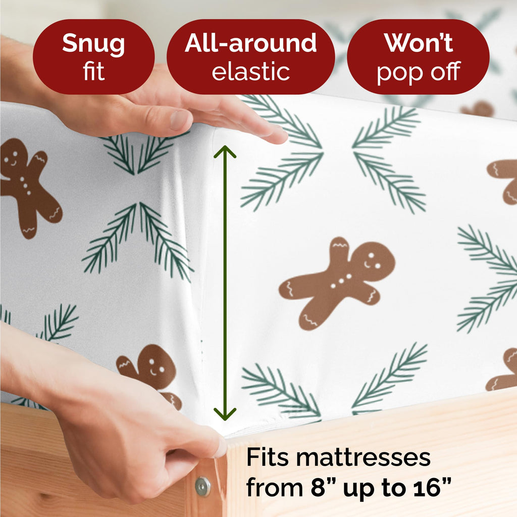 Komplet pościeli King Christmas Tree - Świąteczny wzór Xmas na lnie - Głębokie kieszenie - Dopasowany krój - 4 części - Bez zagnieceń - Wygodna i chłodząca świąteczna pościel zimowa - Łatwa w pielęgnacji - Przyjazna dzieciom