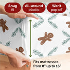 Komplet pościeli King Christmas Tree - Świąteczny wzór Xmas na lnie - Głębokie kieszenie - Dopasowany krój - 4 części - Bez zagnieceń - Wygodna i chłodząca świąteczna pościel zimowa - Łatwa w pielęgnacji - Przyjazna dzieciom