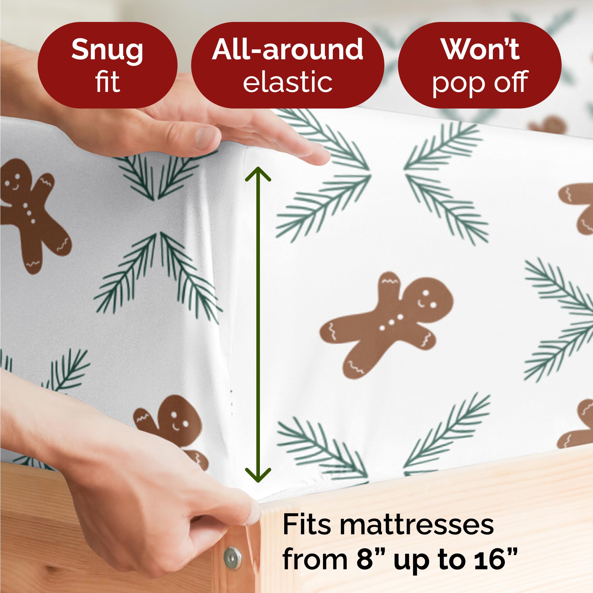 Komplet pościeli King Christmas Tree - Świąteczny wzór Xmas na lnie - Głębokie kieszenie - Dopasowany krój - 4 części - Bez zagnieceń - Wygodna i chłodząca świąteczna pościel zimowa - Łatwa w pielęgnacji - Przyjazna dzieciom