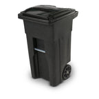 Toter 25564-R1209 Residential Heavy Duty Two Wheeled Trash Can, Blackstone, 64 Gallon