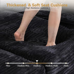 Modular Sectional Sofa,5 Pieces Sectional Couches for Living Room,L Shaped Cloud Couch Chaise Set, Black