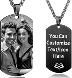 Picture Necklace Personalized Photo, Custom Necklace for Men Customized Engraved Necklace with Photo Text Memorial Gifts for Women Dad Mom