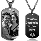 Picture Necklace Personalized Photo, Custom Necklace for Men Customized Engraved Necklace with Photo Text Memorial Gifts for Women Dad Mom