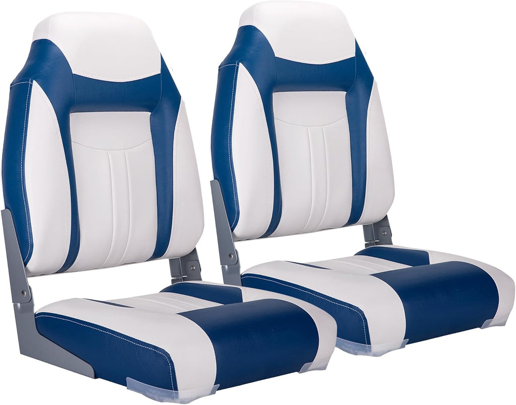 NORTHCAPTAIN S1 Deluxe A Pair of Marine High Back Folding Fishing Boat Seat,Stainless Steel Screws Included