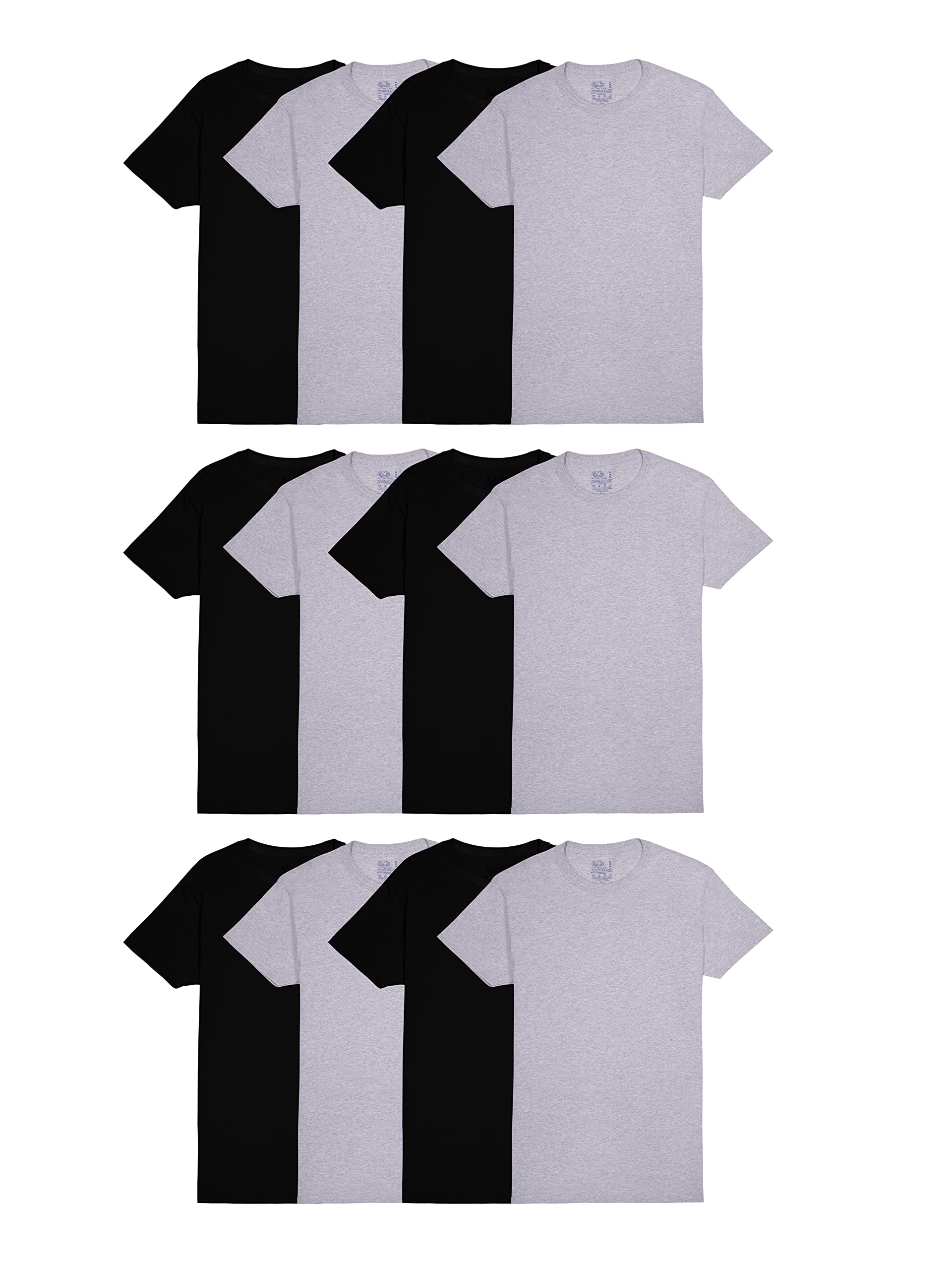 Fruit of the Loom Men's Crew Tee Undershirts, Moisture Wicking & Tag Free, Also Available in Big & Tall