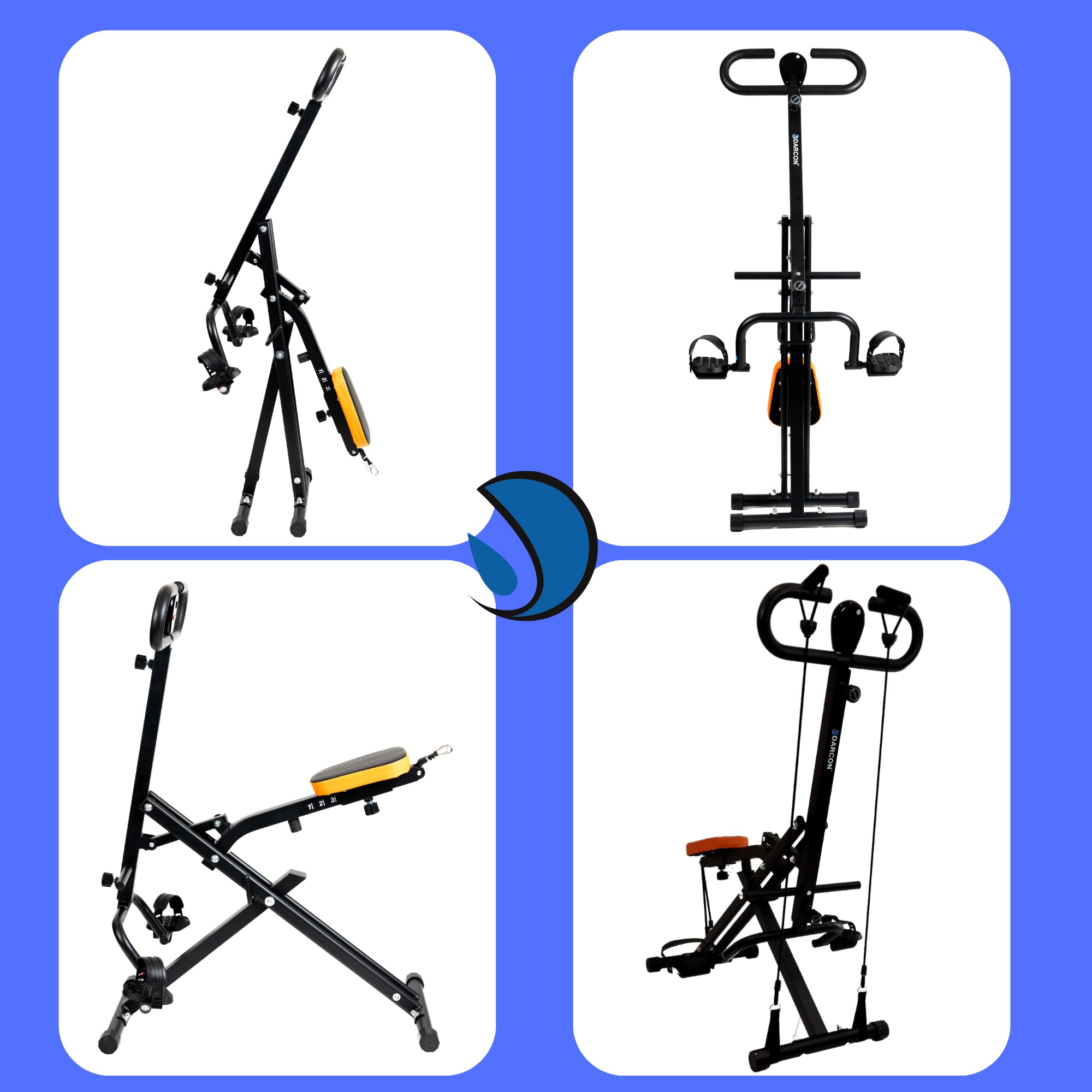 DARCON Squat Machine Exercise Equipment - Ab Rowing Machine for Home Workouts - Power Rider Row for Glutes, Legs and Full Body Workouts for Women and Men