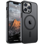 SUPFINE Magnetic for iPhone 13 Pro Max Case (Compatible with MagSafe) (Military Grade Drop Protection) Slim Translucent Matte Shockproof with Anti-Fingerprint Phone Case,Black