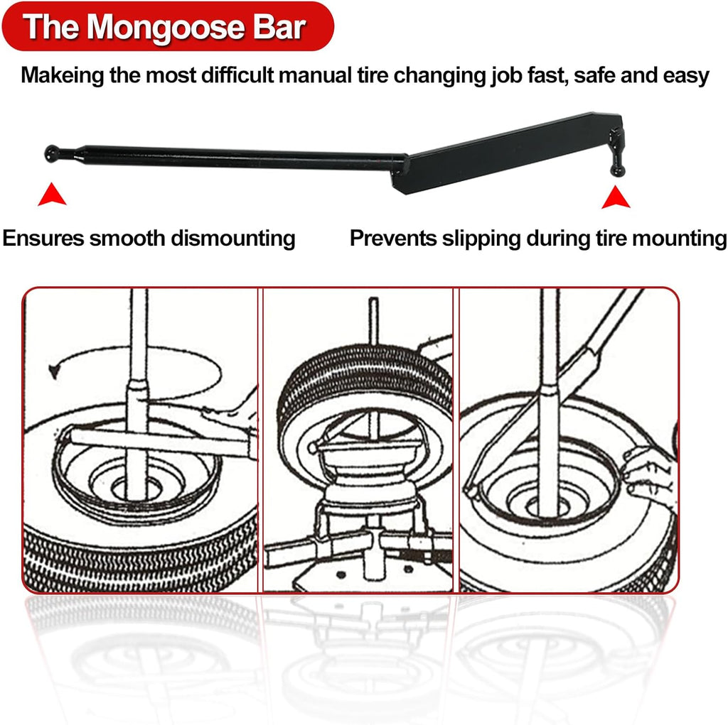 EASYBERG Multifunctional Manual Tire Changer, Portable Hand Bead Breaker suitable for Motorcycles, Go-karts, Trailers, Bikes, ATVs, Trucks, with rim sizes from 4" to 16.5"