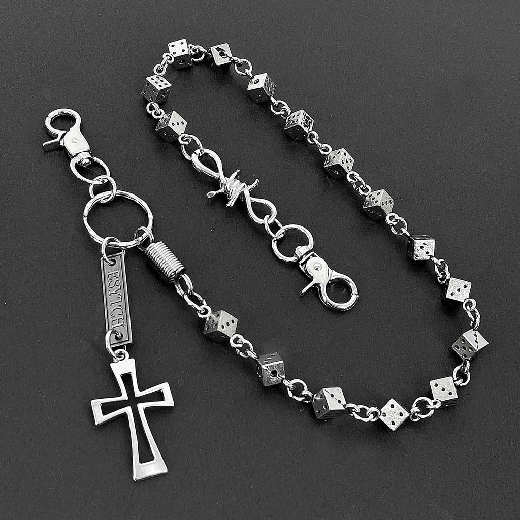 Rock Biker Dancing Dice Wallet Chain Cross Men Motorcycle Jeans Pant Chain Key Chain