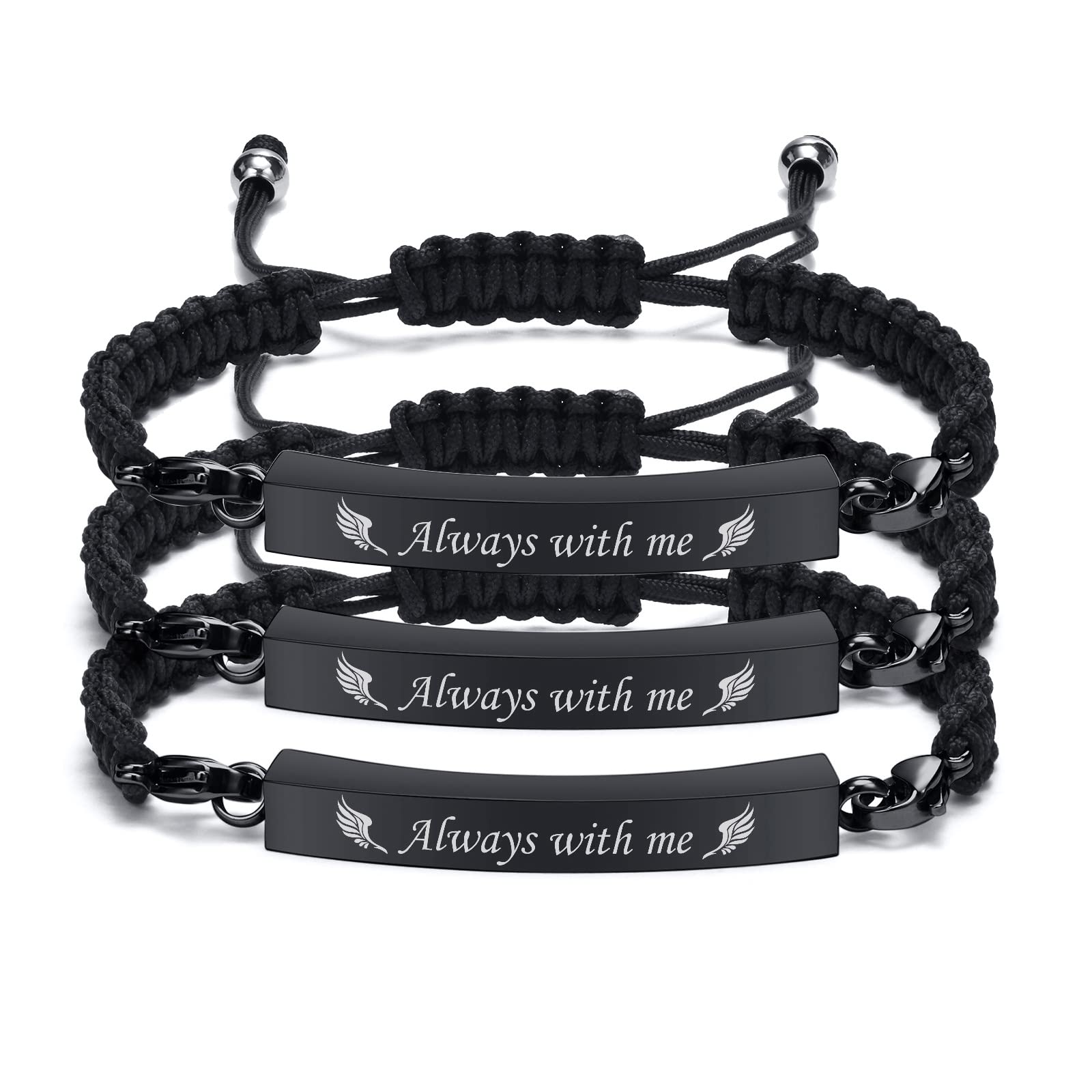 MPRAINBOW Adjustable Cremation Memorial Urn Bracelet, Stainless Steel Cremation Manmade Braided Urn Bracelet Keepsake Urn Bracelet for Ashes with Fill Kit