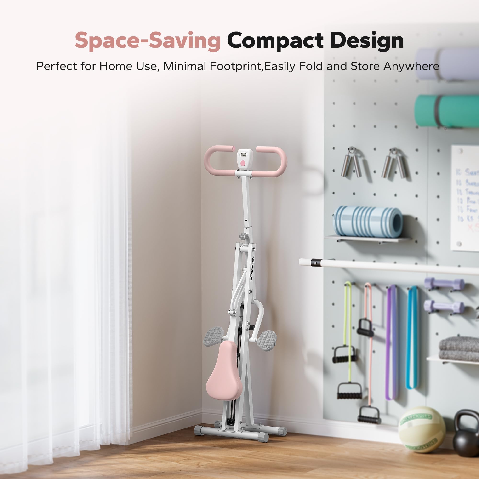 MERACH 2 in 1 Squat & Rowing Machine - Easy Setup, Foldable & Glute Trainer for Home Workout