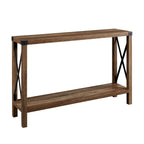 Walker Edison Sedalia Modern Farmhouse Metal X Entry Table, 46 Inch, Grey