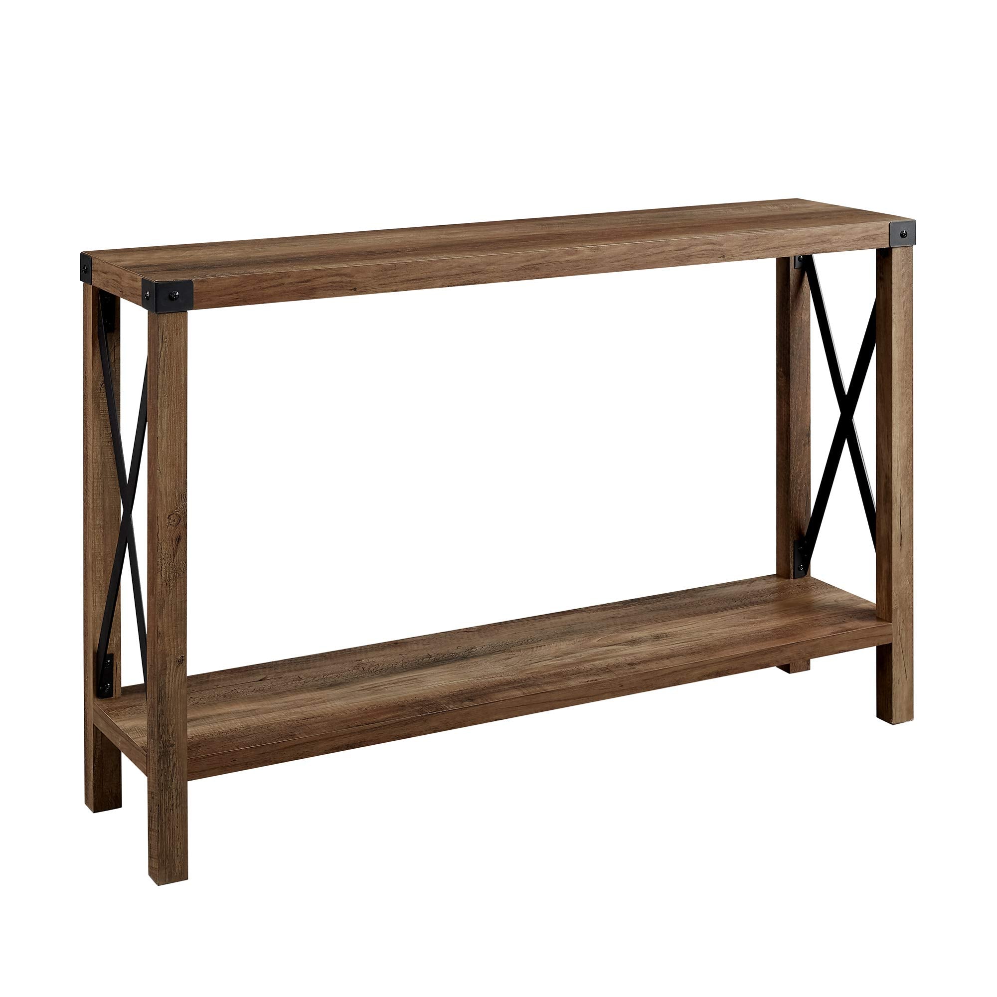 Walker Edison Sedalia Modern Farmhouse Metal X Entry Table, 46 Inch, Grey