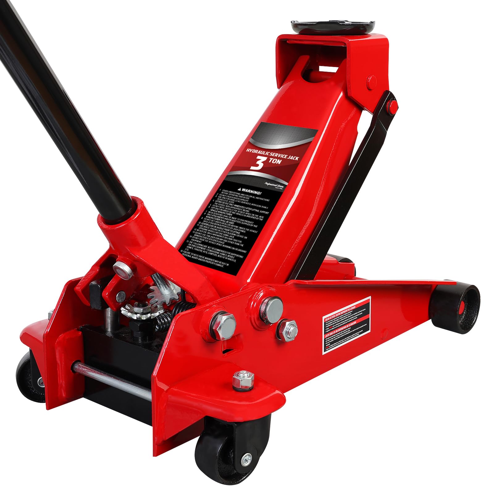 BIG RED AT84007R Torin Hydraulic Low Profile Service/Floor Jack with Dual Piston Quick Lift Pump, 4 Ton (8,000 lb) Capacity, Red