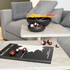 Travertine Efect Square Nesting Table Set of 2 Modern Coffee Table Small Side Table End Table for Living Room