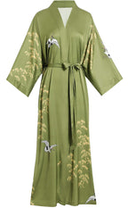 Aensso Long Soft Lightweight Silky Kimonos Robes for Women, Luxury Japanese Floral Womens Kimono Robe
