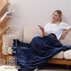 Manta Elétrica Tefici, Super Aconchegante e Macia, Flanela de 2 Camadas 50" x 60", Manta Aquecida com 3 Níveis de Aquecimento e Desligamento Automático em 4 Horas, Lavável na Máquina, Certificada ETL e FCC, Uso Residencial e Escritório, Cor Camelo