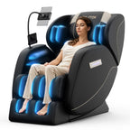 Massage Chair Full Body, Zero Gravity Massage Chair with Auto Modes, Airbag Massage, 6 Fix Point Rollers, Foot Massage, Heating, Touch Screen Controller, Home Relaxation Recliner with Massage, Black