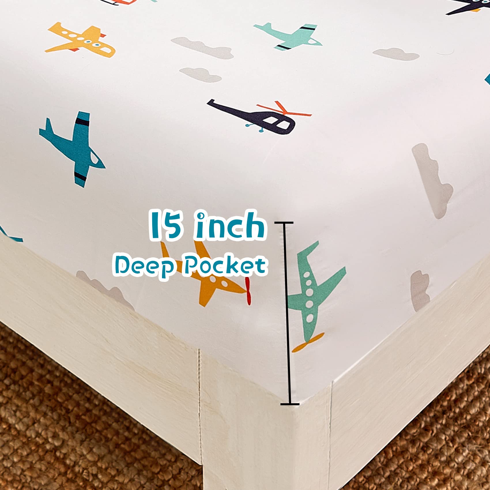 ست ملحفه کودکان یونیکورن صورتی JSD، سایز تویین، ۳ تکه، ملحفه‌های رختخواب میکروفایبر چاپ شده با طرح رنگین کمان برای دختران، جیب عمیق