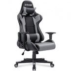 Homall Gaming Chair, Office Chair High Back Computer Chair Leather Desk Chair Racing Executive Ergonomic Adjustable Swivel Task Chair with Headrest and Lumbar Support (White)