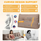 بالشتک تکیه‌گاه مثلثی بزرگ WUIOYNF نرم و حمایتی، بالشتک پشتی تکیه‌گاه تخت، بالشتک تکیه‌گاه تخت با روکش قابل جدا شدن (قهوه‌ای، خوابگاه، 24x8x20 اینچ)