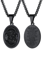U7 St. Michael Necklace for Men Women Stainless Steel/18K Gold Plated Biblical Archangel Medal Round/Oval/Shield Patron Saint Christopher/Michael Pendant with 22" Box Chain