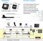 TOPENS AT12132S Solar Dual Swing Gate Opener Heavy Duty Automatic Gate Motor for Double Swing Gates Up to 18ft per Arm, Electric Driveway Gate Operator AC Powered with Solar Panel Remote Control Kit
