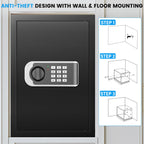 3.0 Cuft Safe Box, Home Safe Brandsikker Vandtæt, Security Digital Safe Box med elektronisk tastatur, Reservenøgle, Smart Alert, Mute Mode, Anti-Theft Brandsikker pengeskab til dokumentpenge Værdifuld