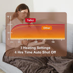 Manta Elétrica Tefici, Super Aconchegante e Macia, Flanela de 2 Camadas 50" x 60", Manta Aquecida com 3 Níveis de Aquecimento e Desligamento Automático em 4 Horas, Lavável na Máquina, Certificada ETL e FCC, Uso Residencial e Escritório, Cor Camelo