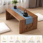 Folding Floor Coffee Table, Japanes Bamboo Foldable Tables, Portable Living Room Low Dsk, Versatile Tatami Meditation Tea Table for Dining Room, Wooden Table Desk for Home, Office (100X37CM)