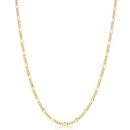 Colar de Corrente Figaro em Ouro Amarelo Maciço 10k da Kooljewelry (2,3 mm, 18 polegadas)