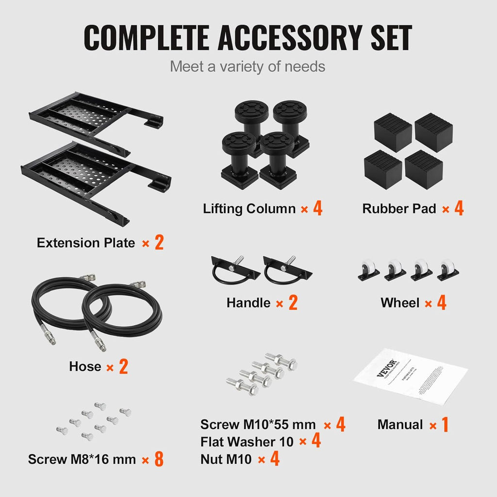 VEVOR Portable Car Lift - 7,000 LBS Capacity, 26.8" Max. Height, Heavy-Duty Carbon Steel Truck Lift with 120V Power Unit