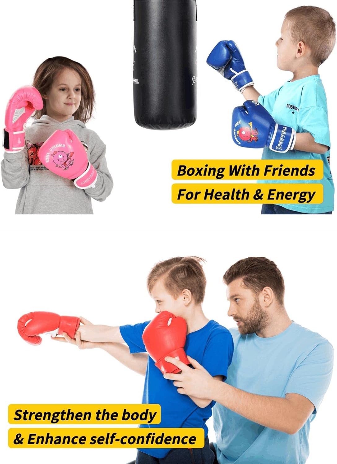 Upgrade Kids Boxing Gloves for 3-8 Year Boys and Girls, Toddler Boxing Gloves for Kids Training, Boxing Gloves Kid Sparring for Punching Bag, Kickboxing, Muay Thai, MMA